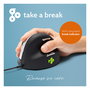 R-Go R-Go HE Break Ratón Ergonómico para Mano Derecha, Óptico 2400 DPI, USB, Negro, Software de Pausa, Cable 1.82 m, Tamaño Mediano (175-195 mm), Retail