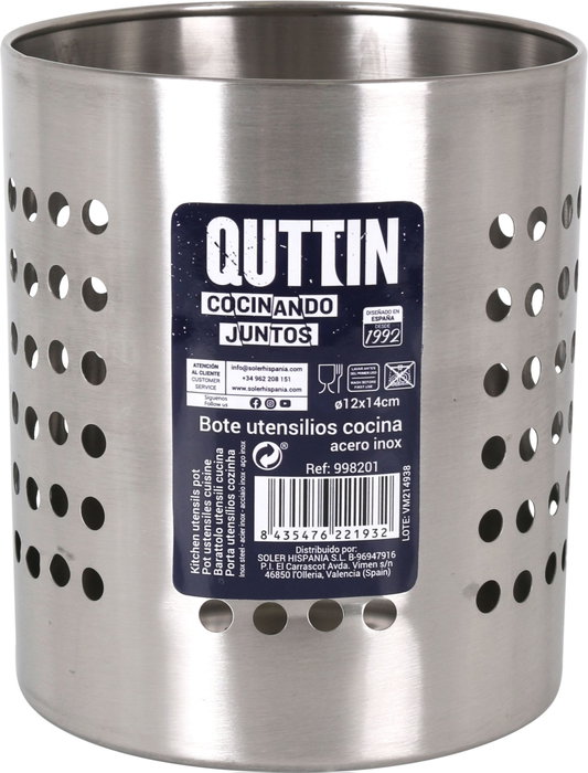Quttin Bote Utensilios Inoxidable 12 cm x 14 cm (12 Unidades)