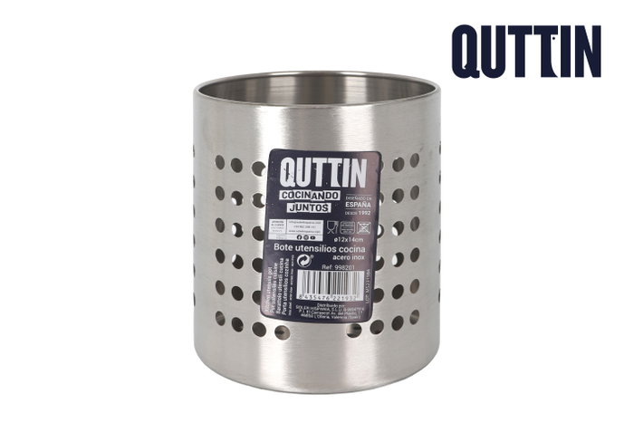 Quttin Bote Utensilios Inoxidable 12 cm x 14 cm (12 Unidades)