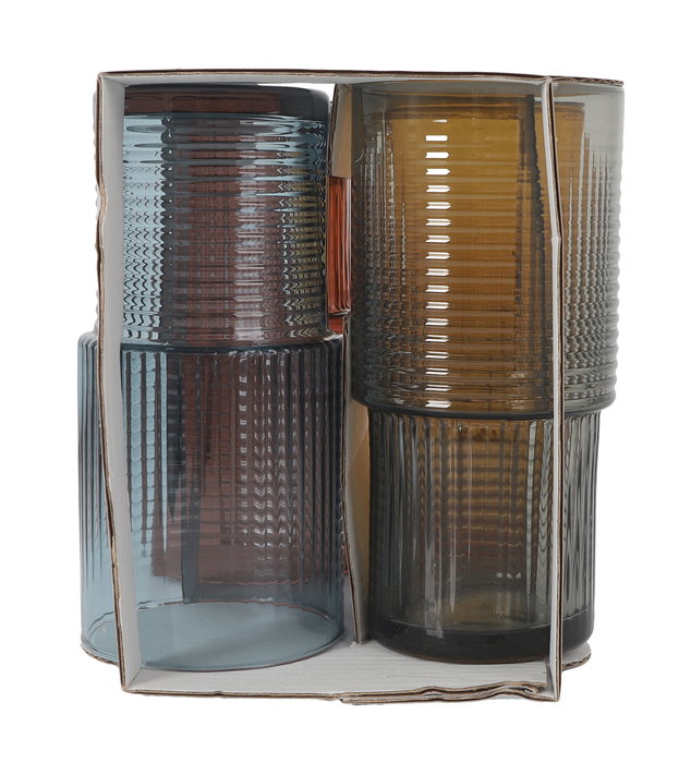 LAV Set 4 Vasos Helen 400 cc Color (7 x 14,3 x 7 cm) (6 Cajas)