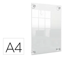 Nobo Marco Portanuncios Acrílico Transparente Mural Removible Din A4 Sin Marco 261x24x346 mm