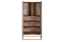 DKD Home Decor Armario Moderno Gris Oscuro Dorado Madera Jamun 70 x 140 x 38 cm