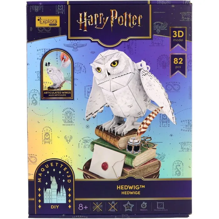 Explora EXP3301045403144 - Rompecabezas 3D Hedwig Licencia Harry Potter, 82 Piezas, para Edad 8+