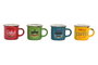 DKD Home Decor Mug Porcelana 7.5x5.7x5 cm (70ml) Retro Cafe (12 Unidades)