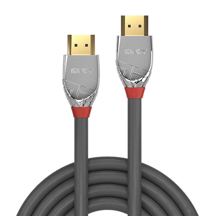 Lindy Cromo Line Cable HDMI High Speed 3m, Triple Blindaje, Chapado en Oro 24K, Soporte 4K@60Hz, 18Gbps