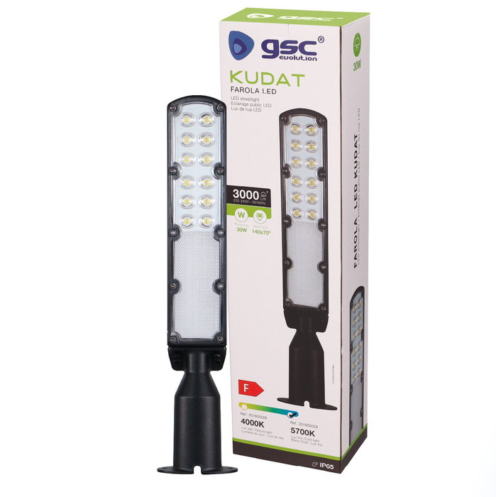 GSC Evolution Farola LED Kudat 30W 5700K IP65 Negro