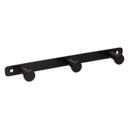 Emuca Colgador de pared Hamilton, 3 percheros, Pintado negro, Acero