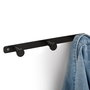 Emuca Colgador de pared Hamilton, 3 percheros, Pintado negro, Acero