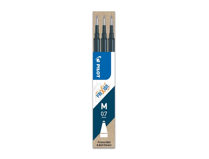 Pilot Recambio Bolígrafo Frixion 0.7 Negro Pack 3 Ud