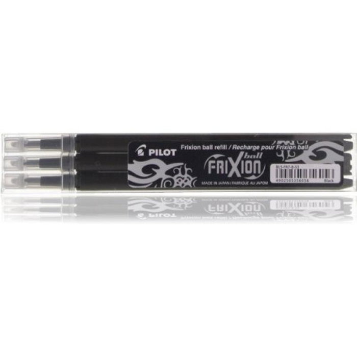 Pilot Pack de 3 recambios FriXion Ball negro punta 0,7 mm