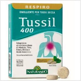 NATURANDO Tussil 400 20 Comprimidos Sabor Menta Vegano para Sistema Respiratorio