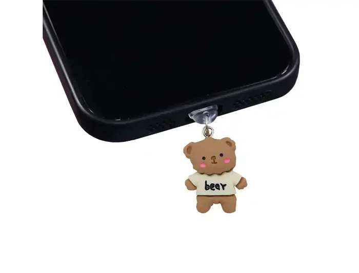 Wondee Charm Protector para Puertos USB-C/Lightning Funny Bear - Accesorio Decorativo y Protector de Polvo para Móvil 30x10x20 mm Wondee Charm Protector para Puertos USB-C/Lightning Funny Bear - Accesorio Decorativo y Protector de Polvo para Móvil 30x10x20 mm