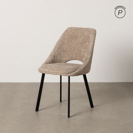 Silla Beige Tejido-Metal Salón 48 X 61 X 85 cm