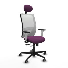 PIQUERAS Y CRESPO Silla de oficina Zulema Morada con Malla Blanca