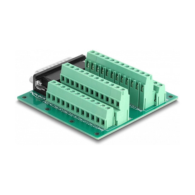 DeLOCK Adaptador D-Sub HD 44 pines macho a bloque de terminales para carril DIN DeLOCK Adaptador D-Sub HD 44 pines macho a bloque de terminales para carril DIN