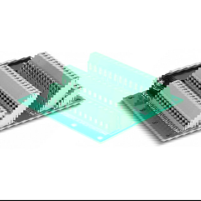 DeLOCK Conector D-Sub HD 44 Pines Macho a Bloque de Terminales para Carril DIN, 84 x 86 x 30 mm, Verde, -40 a 100°C, 24-12 AWG