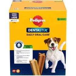 Pedigree Dentastix Barritas para Perros Pequeños - 105 Barritas (15 Paquetes de 7) para Limpieza Dental y Cuidado de los Dientes, Sabor Original