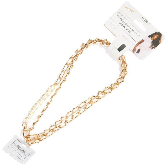 Be Mix Correa Bandolera Móvil Cadena Elegante Desmontable Blanco Negro 120cm Be Mix Correa Bandolera Móvil Cadena Elegante Desmontable Blanco Negro 120cm