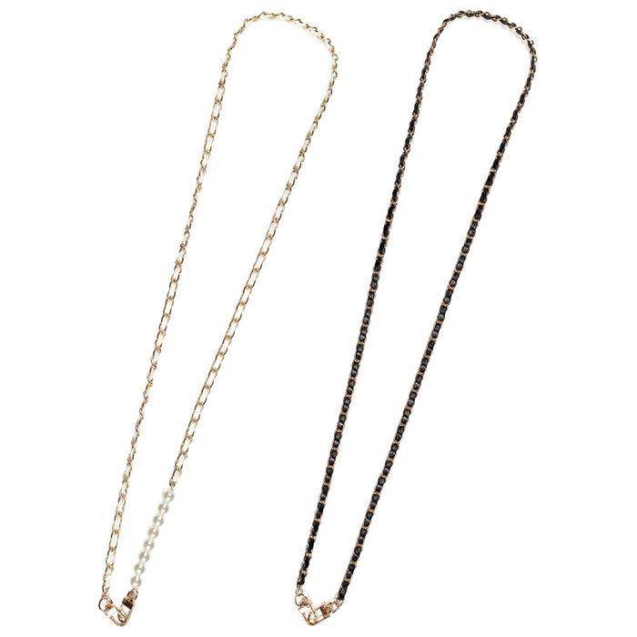 Be Mix Correa Bandolera Móvil Cadena Elegante Desmontable Blanco Negro 120cm Be Mix Correa Bandolera Móvil Cadena Elegante Desmontable Blanco Negro 120cm