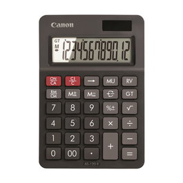 Canon Calculadora de sobremesa AS-120 II EMEA DBL, 12 dígitos, pantalla grande, alimentación dual solar y batería, color negro