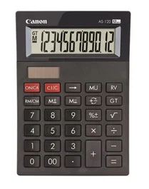 Canon 4722C003 Calculadora de escritorio con impresión, 12 dígitos, LCD, alimentación por corriente alterna, color negro