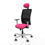 PIQUERAS Y CRESPO Silla de oficina Zulema Rosa y Negro con mecanismo Sincro