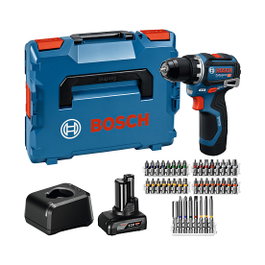 Bosch GSR 12V-32 Professional Atornillador y taladro con 2 baterías y L-BOXX