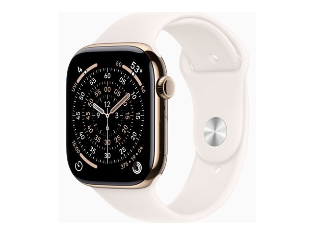 Apple Watch Series 11 GPS + Cellular 46mm Titanio Dorado con Correa Deportiva Rosa Rubor M/L Apple Watch Series 11 GPS + Cellular 46mm Titanio Dorado con Correa Deportiva Rosa Rubor M/L