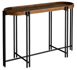 DKD Home Decor Consola Marron Negro 40 x 75 x 115 cm Madera Metal
