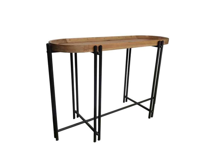 DKD Home Decor Consola Marron Negro 40 x 75 x 115 cm Madera Metal