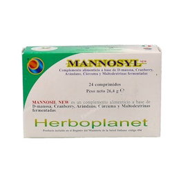 HERBOPLANET Mannosyl New 24Comp. D-Manosa para la Función Urinaria con Arándano 136 caracteres