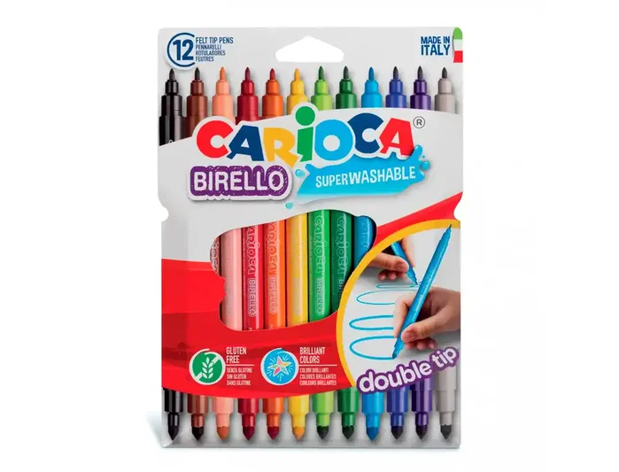 Carioca Birello Rotuladores Doble Punta Fina/Media Colores Surtidos Estuche 12 UD Carioca Birello Rotuladores Doble Punta Fina/Media Colores Surtidos Estuche 12 UD