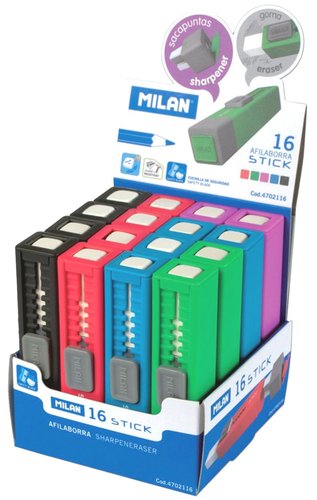 Milan Afilaborra Stick Colores Surtidos Pastel Caja Expositora de 16 Unidades