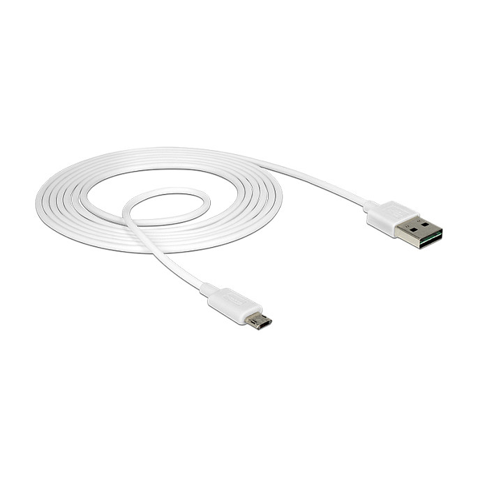 DeLOCK Cable USB 2.0 Tipo-A a Micro-USB B 2 m Blanco