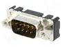 HARTING Conector D-Sub Macho de 9 Pines para THT en PCB