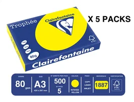 Trophee Papel Color Sol Intenso A3 80gr Paquete 500 Hojas