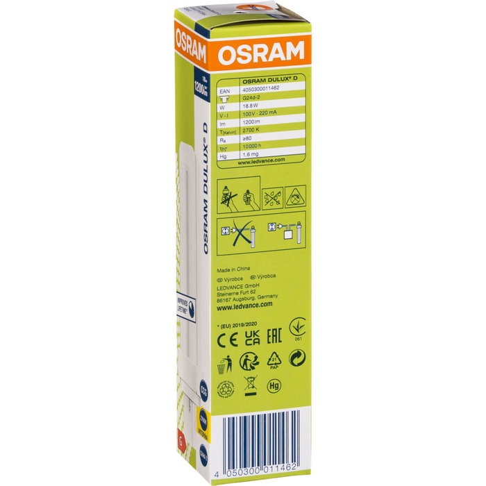 Osram DULUX D Energy-saving Lamp 18W/827 G24D-2 FS1