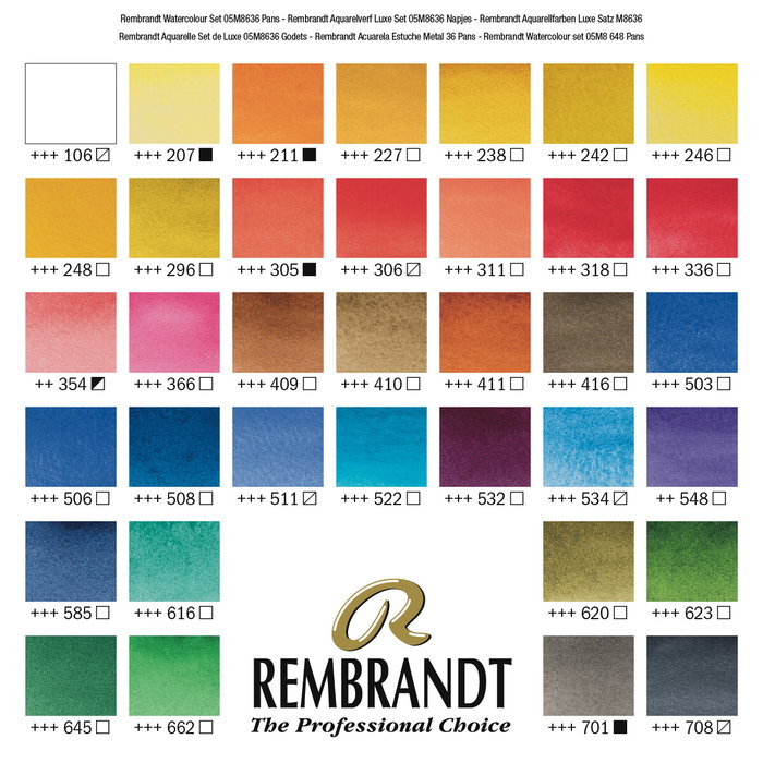 Rembrandt Set de acuarelas metálicas con 36 pastillas y pincel en estuche metálico Rembrandt Set de acuarelas metálicas con 36 pastillas y pincel en estuche metálico