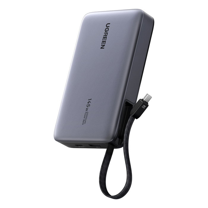Ugreen Powerbank PB551 20000mAh 145W con cable USB-C integrado, Gris Ugreen Powerbank PB551 20000mAh 145W con cable USB-C integrado, Gris