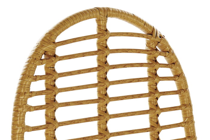 DKD Home Decor Silla Terraza Y Jardin Natural Negro 56 x 91 x 49 cm Ratan Sintetico Metal