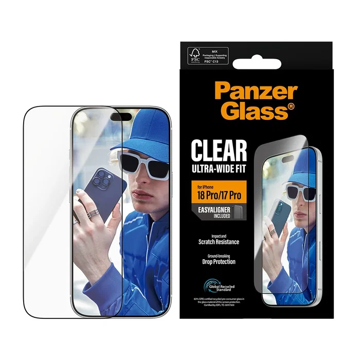 Panzerglass Protector de Pantalla Ultra-Wide Fit para iPhone 17 Pro y iPhone 18 Pro
