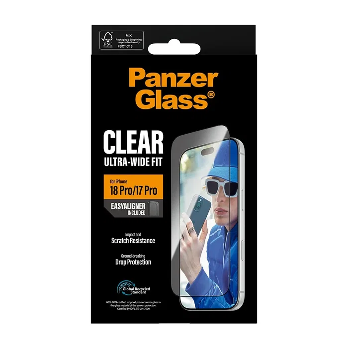Panzerglass Protector de Pantalla Ultra-Wide Fit para iPhone 17 Pro y iPhone 18 Pro