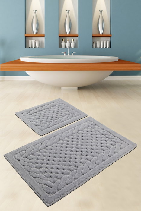 Mijölnir Juego Alfombrillas Baño Algodón 100% Gris 1600 gr/m² Antideslizante Antibacteriano Suave Lujoso Mijölnir Juego Alfombrillas Baño Algodón 100% Gris 1600 gr/m² Antideslizante Antibacteriano Suave Lujoso