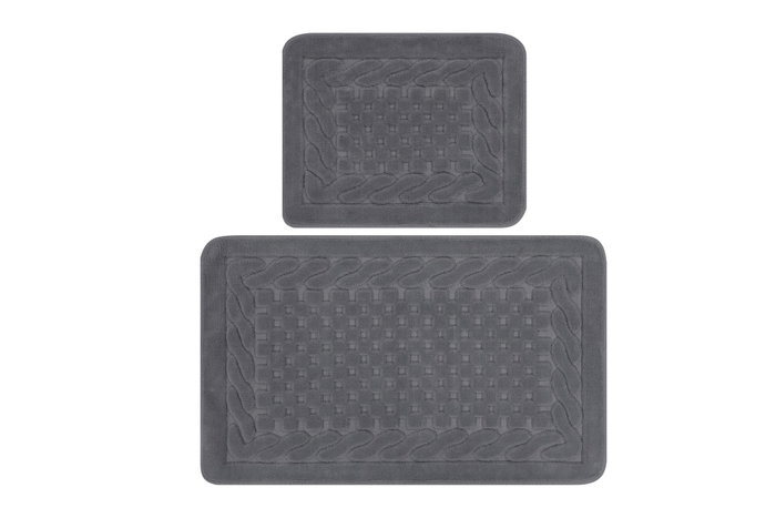 Mijölnir Juego Alfombrillas Baño Algodón 100% Gris 1600 gr/m² Antideslizante Antibacteriano Suave Lujoso Mijölnir Juego Alfombrillas Baño Algodón 100% Gris 1600 gr/m² Antideslizante Antibacteriano Suave Lujoso