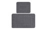 Mijölnir Juego Alfombrillas Baño Algodón 100% Gris 1600 gr/m² Antideslizante Antibacteriano Suave Lujoso