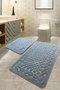 Mijölnir Juego Alfombrillas Baño Algodón 100% Gris 1600 gr/m² Antideslizante Antibacteriano Suave Lujoso