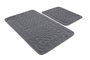 Mijölnir Juego Alfombrillas Baño Algodón 100% Gris 1600 gr/m² Antideslizante Antibacteriano Suave Lujoso