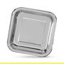 Algon Set 3 Platos Carton Cuadrados Plata 26 cm (18 Unidades)