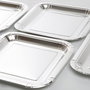 Algon Set 3 Platos Carton Cuadrados Plata 26 cm (18 Unidades)