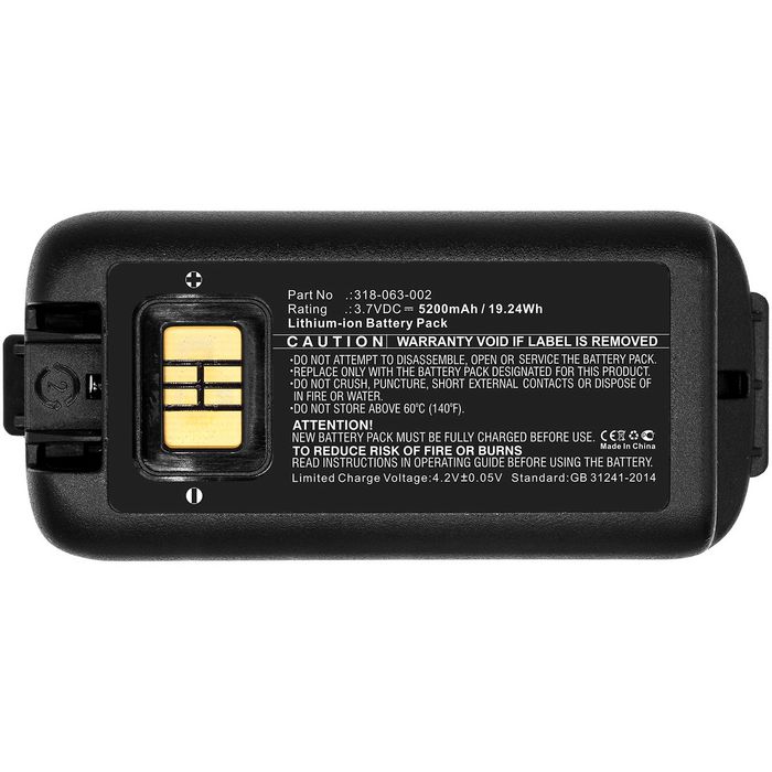 CoreParts Batería para Escáner de Código de Barras 19.24Wh Li-ion 3.7V 5200mAh compatible con Dolphin Handheld CK65 CK3 CK3B CK3X CoreParts Batería para Escáner de Código de Barras 19.24Wh Li-ion 3.7V 5200mAh compatible con Dolphin Handheld CK65 CK3 CK3B CK3X